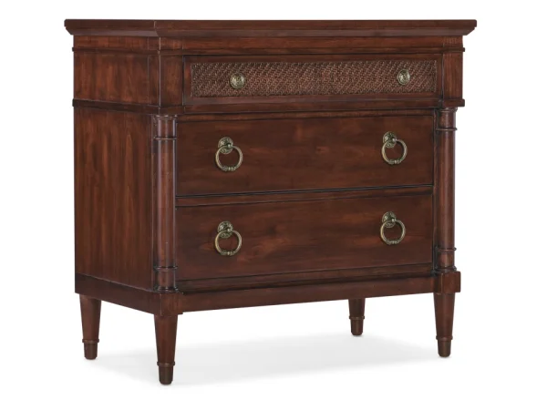 Charleston Three-Drawer Nightstand Nightstands Brown