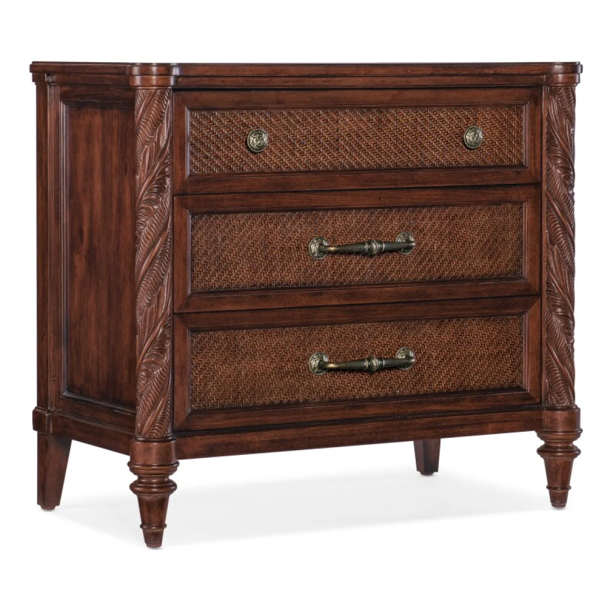 Charleston Three-Drawer Nightstand Nightstands Brown 4