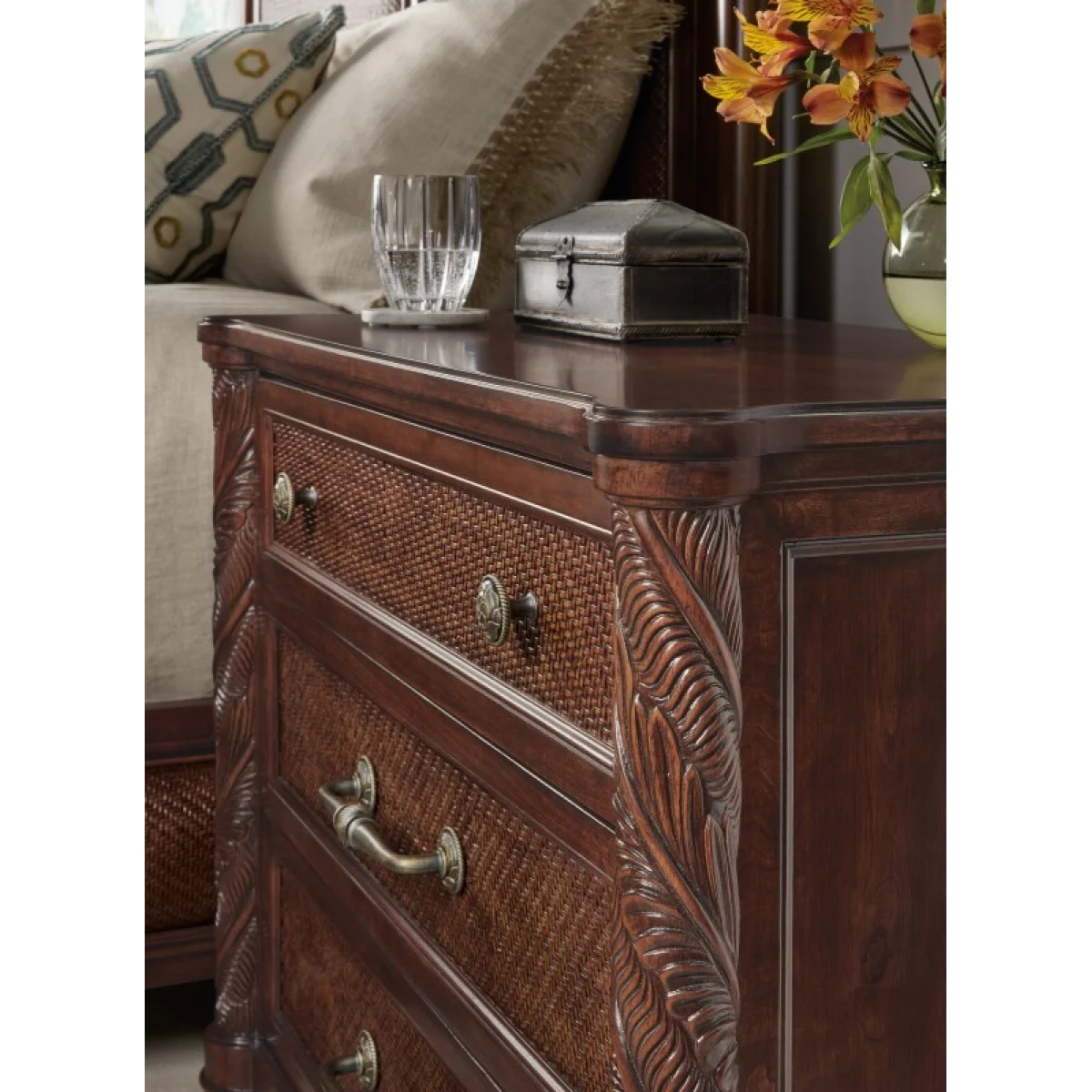 Charleston Three-Drawer Nightstand Nightstands Brown 6