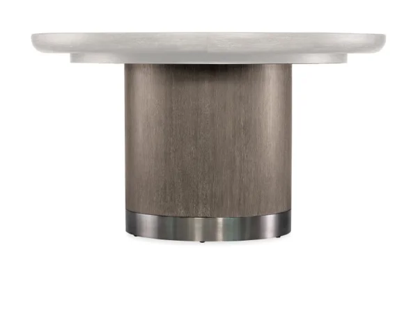 Modern Mood Round Dining Table with 1-18in Leaf Dining Tables Brown 18