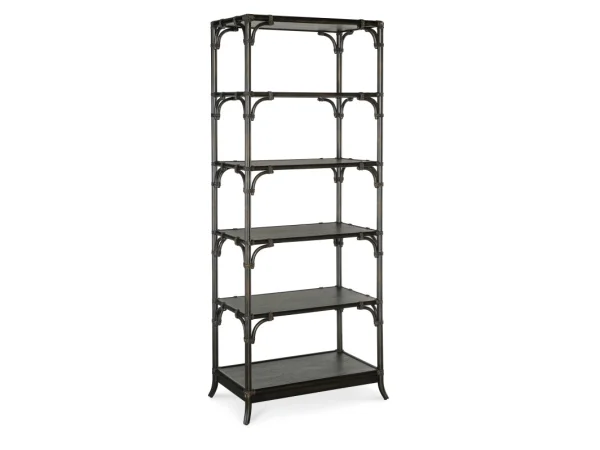 Retreat Pole Rattan Bookcase Bookcases black