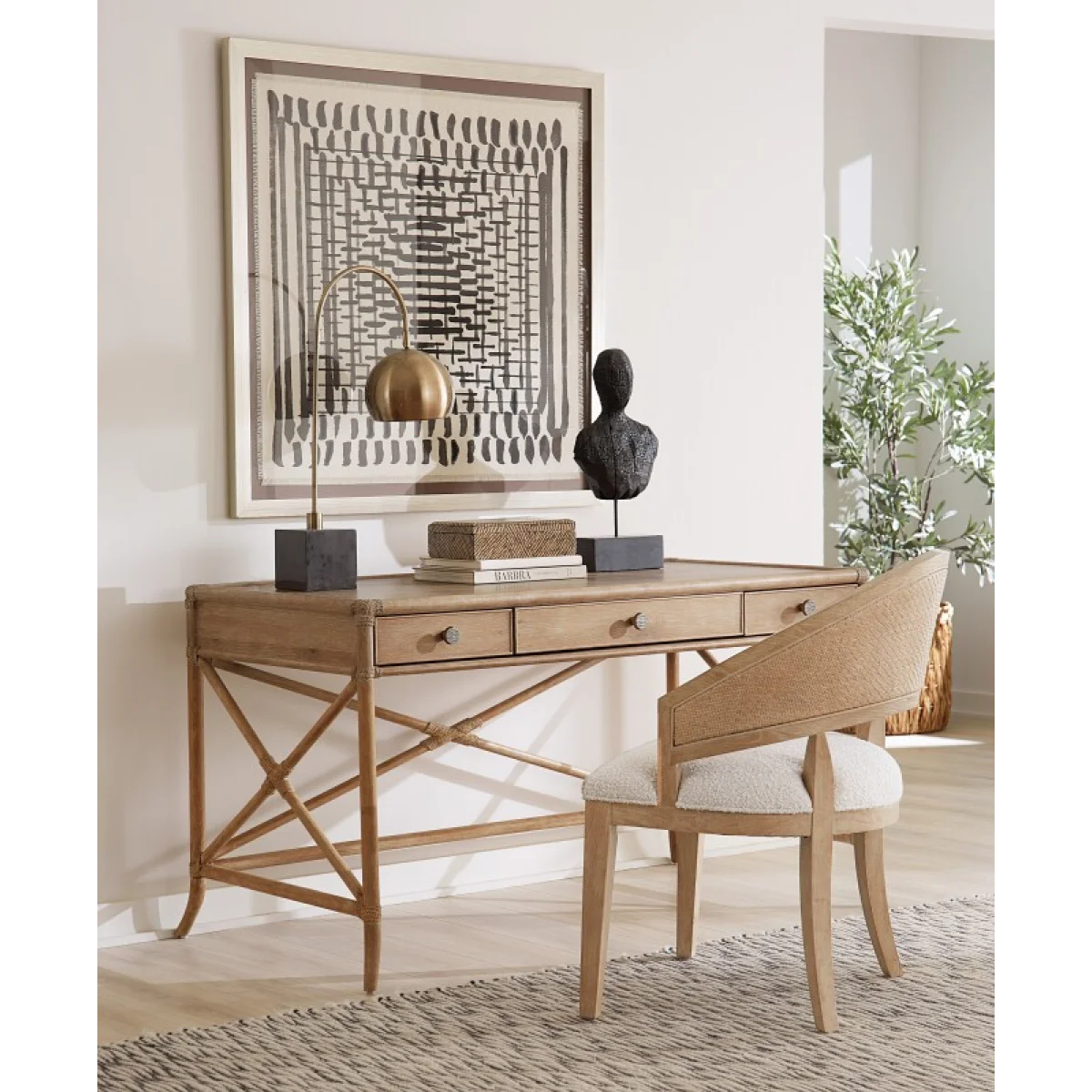 Retreat Pole Rattan Writing Desk Desks Brown 11