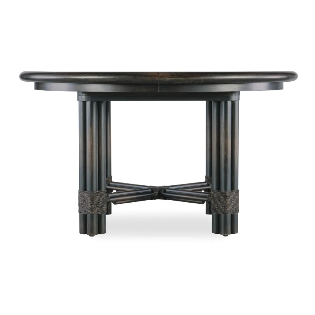 Retreat Pole Rattan Round Dining Table with 1-20in Leaf Dining Tables black 6