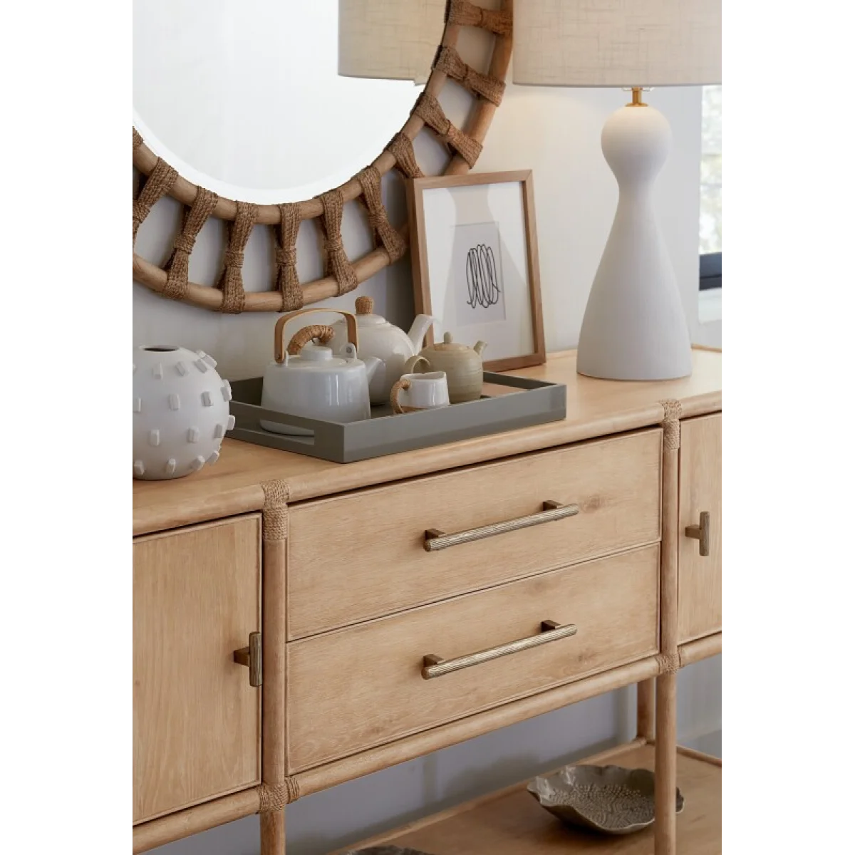 Retreat Pole Rattan Sideboard Dining Storage Brown 10