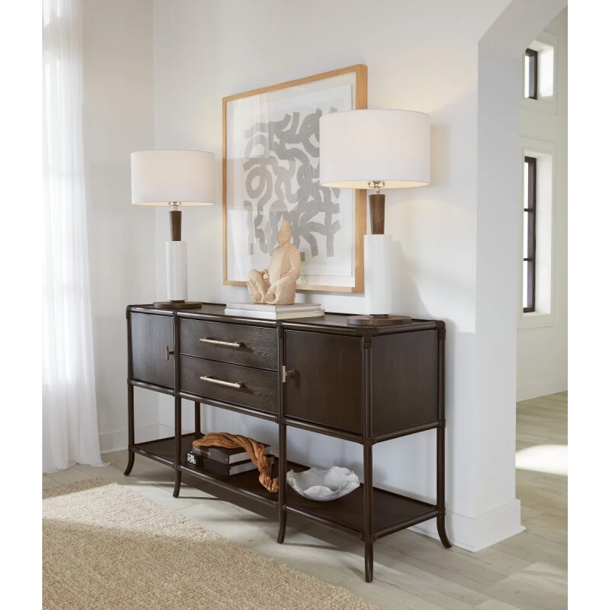 Retreat Pole Rattan Sideboard Dining Storage black 9