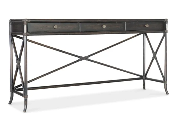 Retreat Pole Rattan Console Console Tables black
