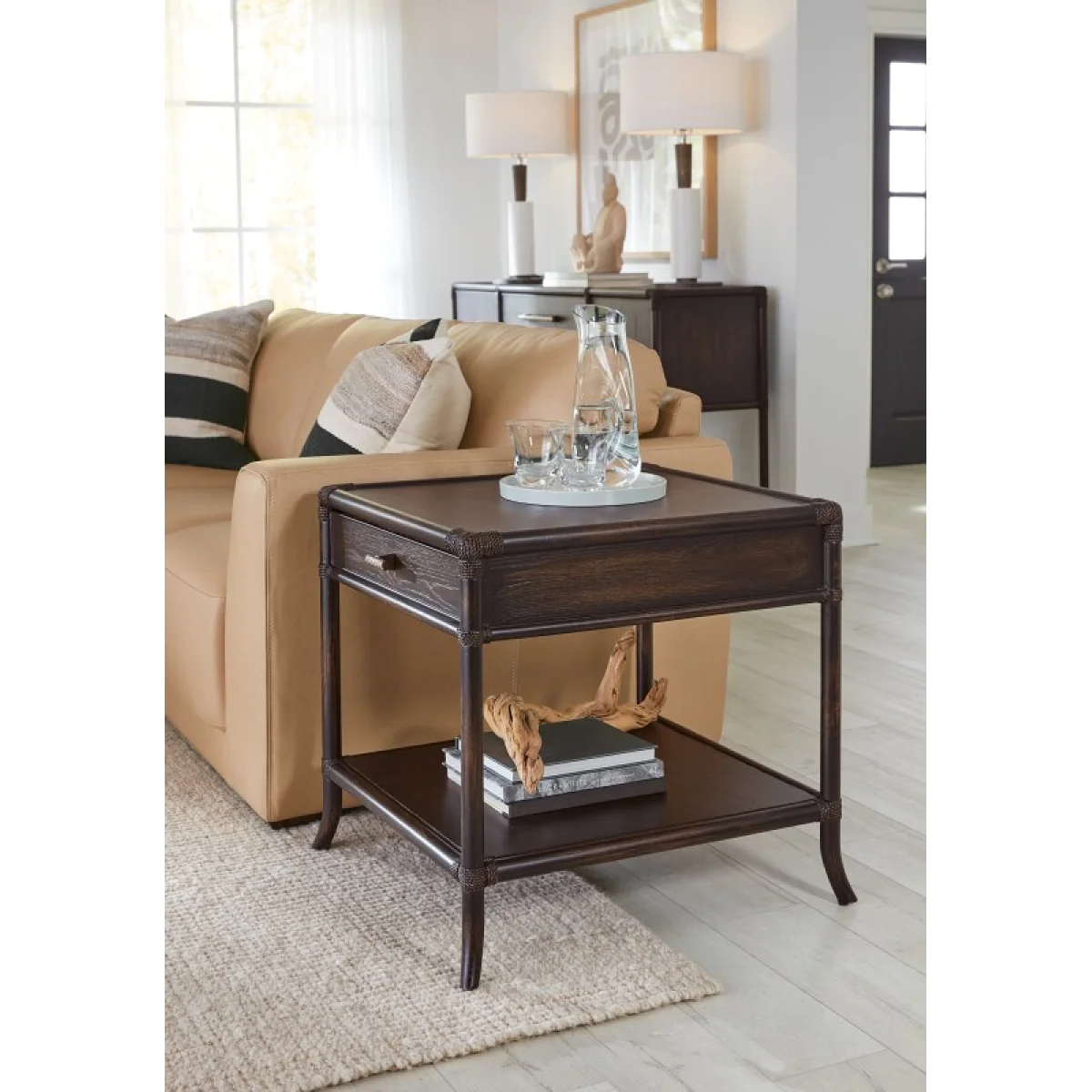 Retreat Pole Rattan End Table End tables black 11