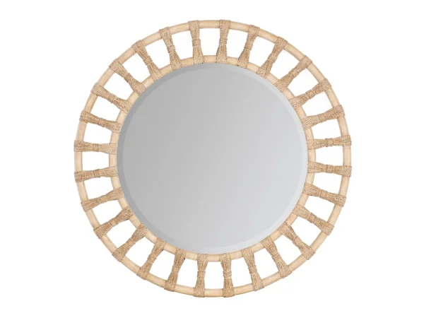 Retreat Pole Rattan Accent Mirror Bedroom Mirrors Brown