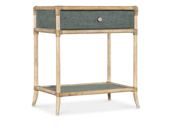 Retreat Pole Rattan Bedside Table Nightstands Blues
