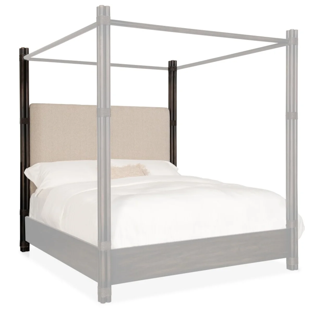 Retreat Pole Rattan King Upholstered Poster Bed withCanopy Beds Beds 10