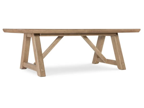 Vineyard Row Rectangle Dining Table with Two 20-inch Leaves Dining Tables Brown