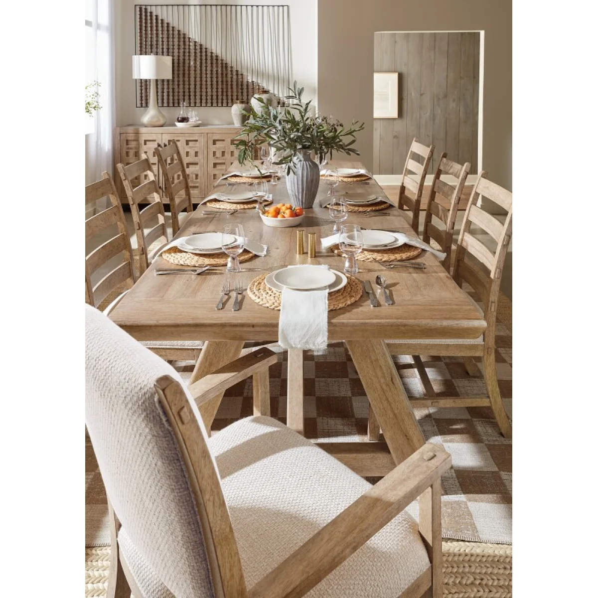 Vineyard Row Ladderback Side Chair Chairs & Benches Beige 12