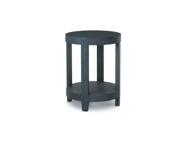 Ventura Raffia Round Lamp Table Pacific Blue End tables Bassett Furniture