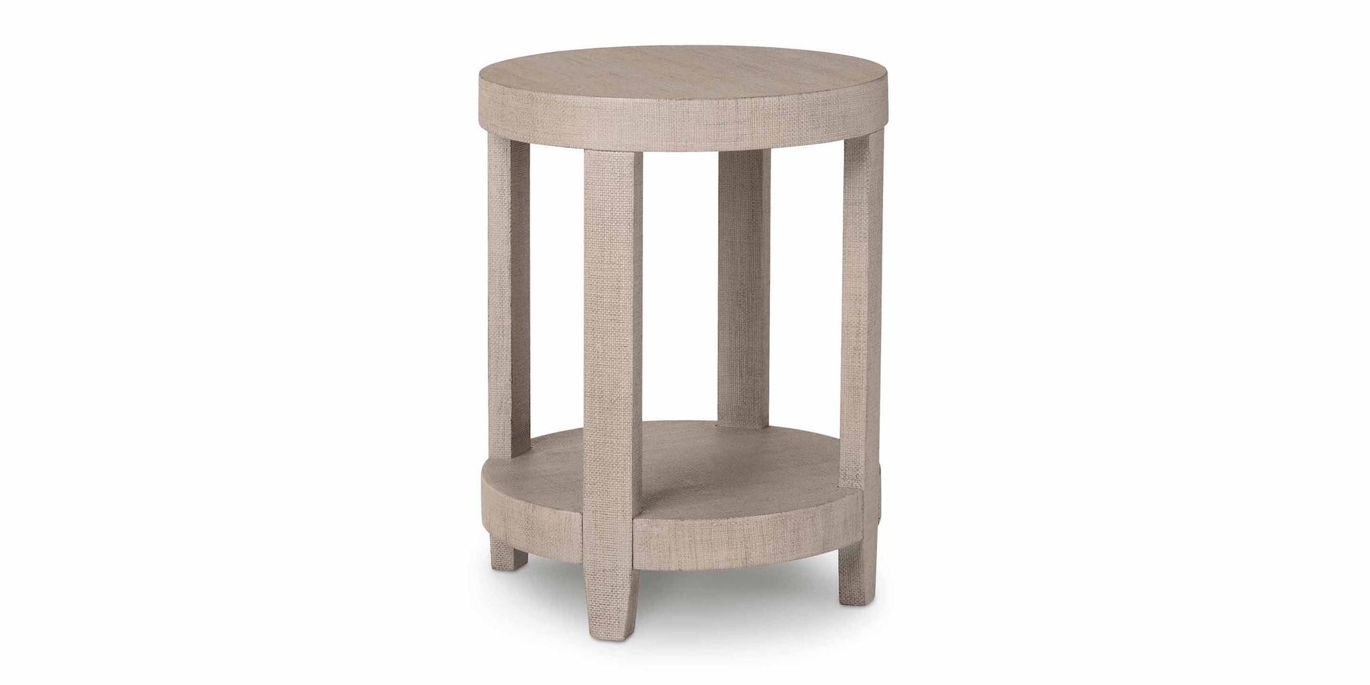 Ventura Raffia Round Lamp Table Sand Grey Raffia