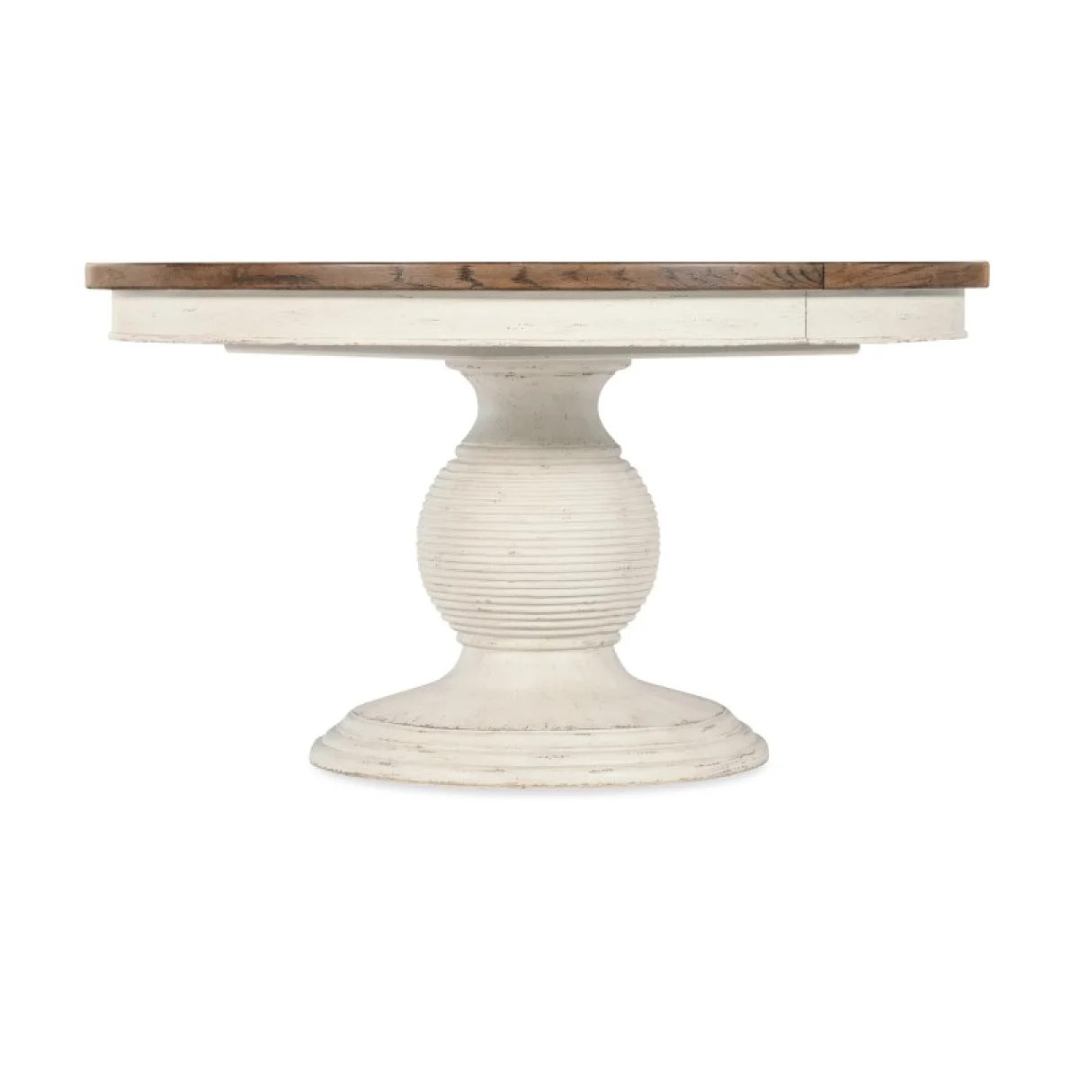 Americana Round Pedestal Dining Table with 1-22in Leaf Dining Tables Cream 4