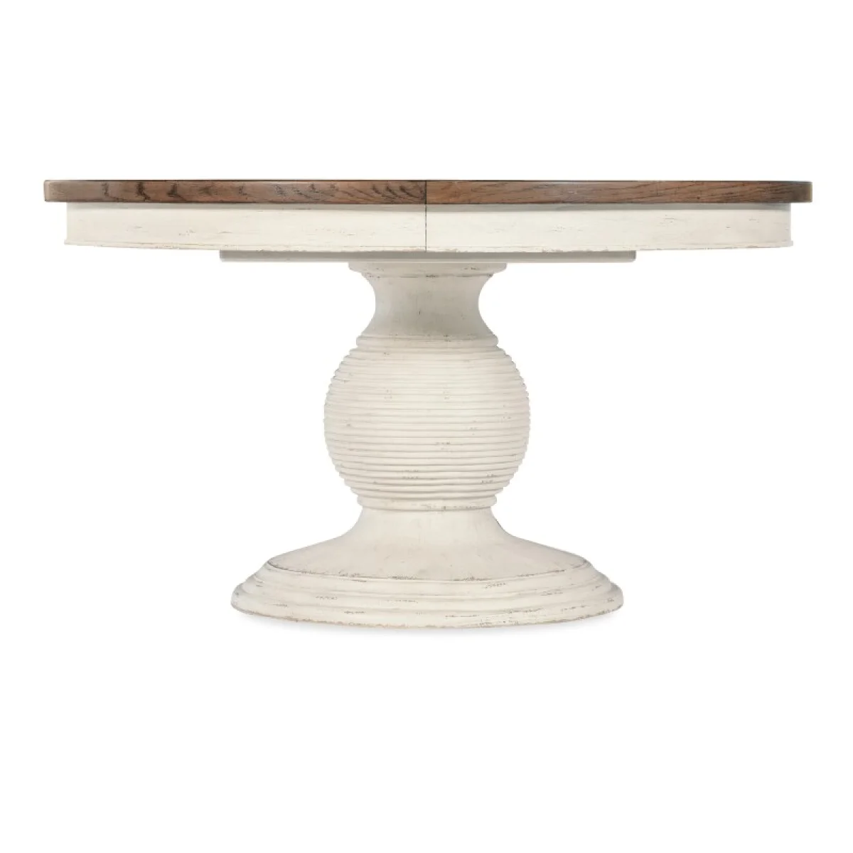 Americana Round Pedestal Dining Table with 1-22in Leaf Dining Tables Cream 8