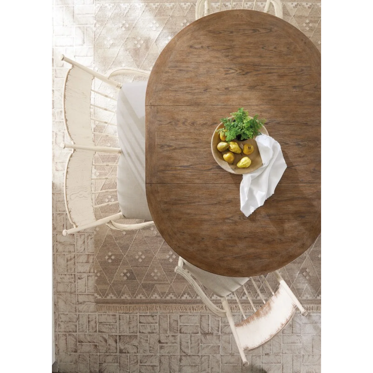 Americana Round Pedestal Dining Table with 1-22in Leaf Dining Tables Cream 13