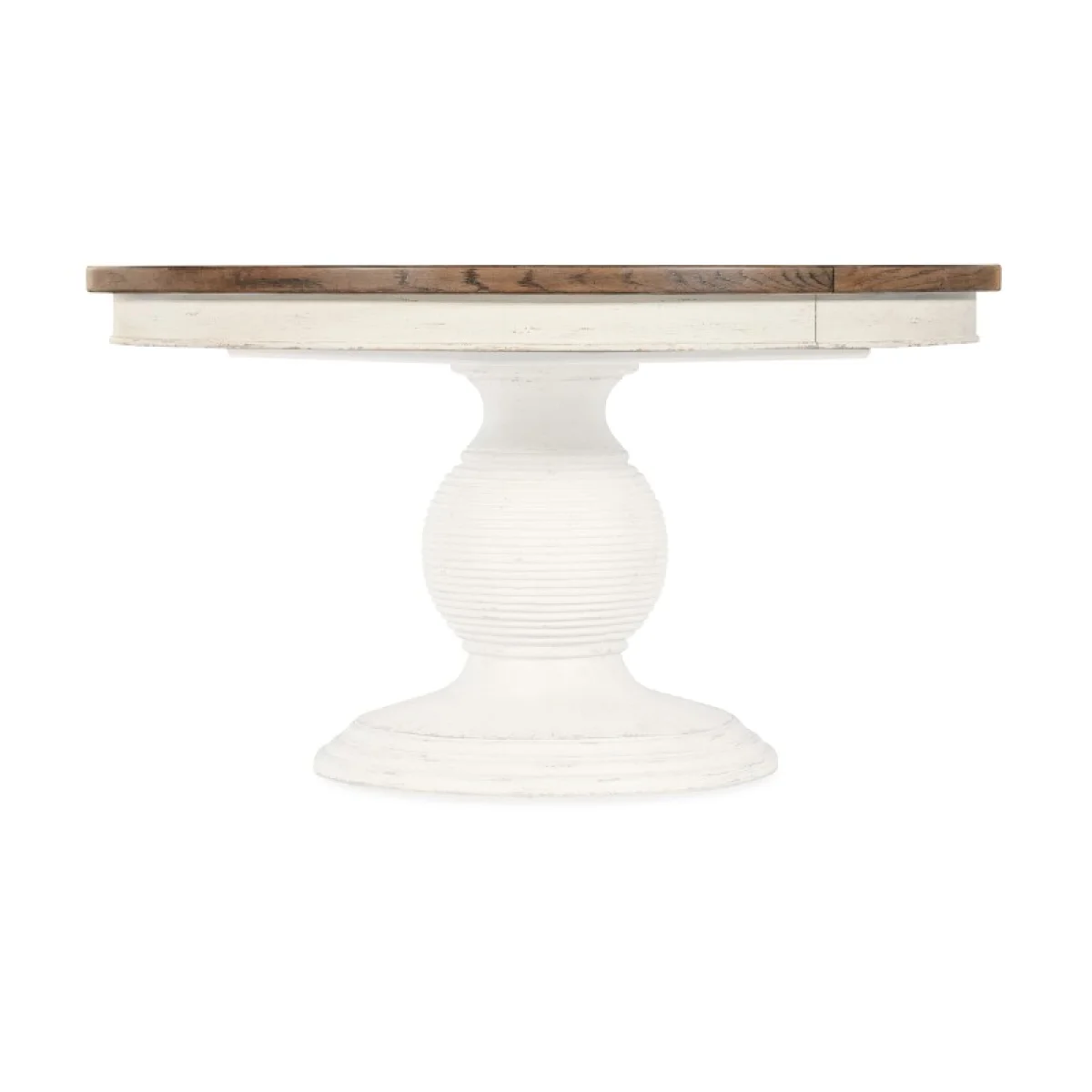 Americana Round Pedestal Dining Table with 1-22in Leaf Dining Tables Cream 16