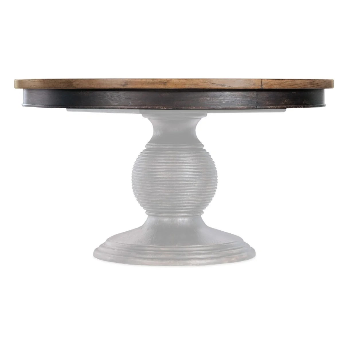 Americana Round Pedestal Dining Table with 1-22in Leaf Dining Tables Blacks 13