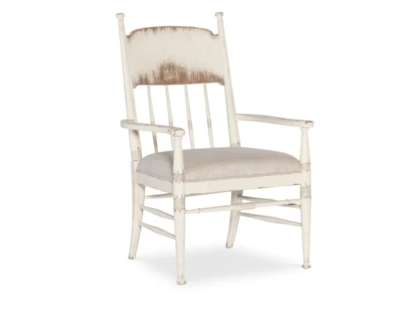 Americana Upholstered Seat Arm Chair Chairs & Benches Beige