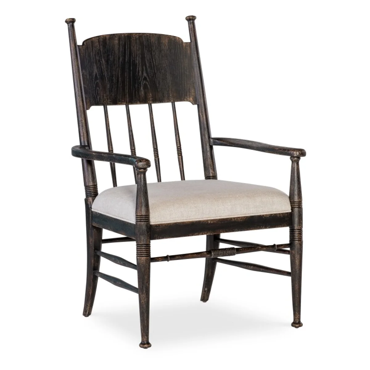 Americana Upholstered Seat Arm Chair Chairs & Benches Beige 4