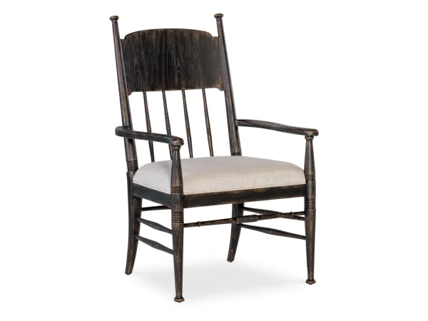 Americana Upholstered Seat Arm Chair Chairs & Benches Beige