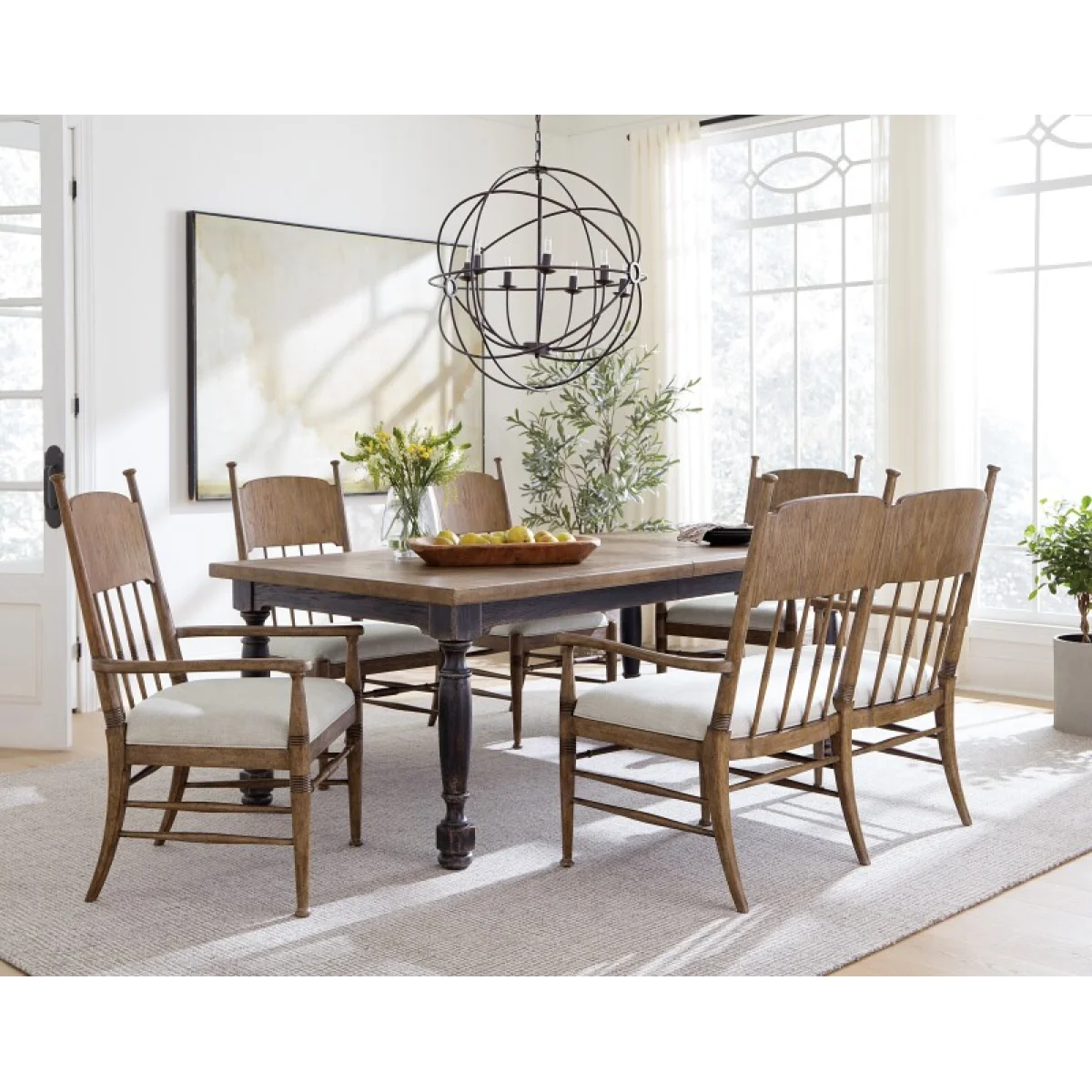 Americana Upholstered Seat Side Chair Chairs & Benches Beige 8