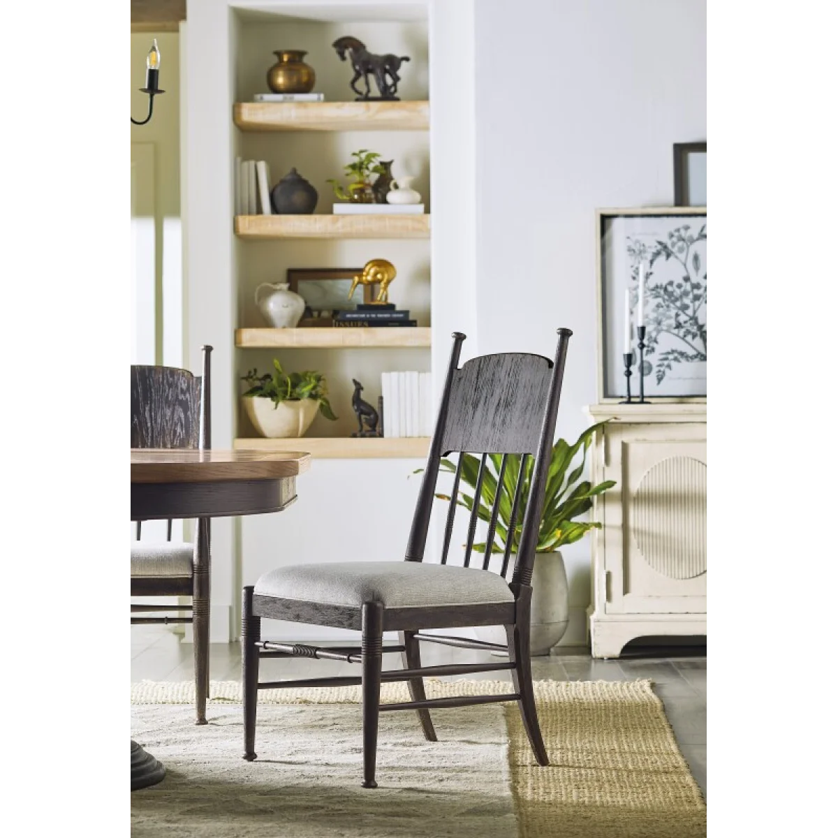 Americana Upholstered Seat Side Chair Chairs & Benches Beige 11