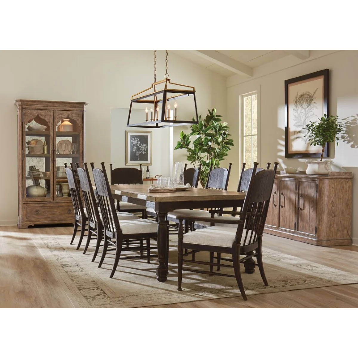 Americana Four-Door Buffet Dining Storage Brown 10