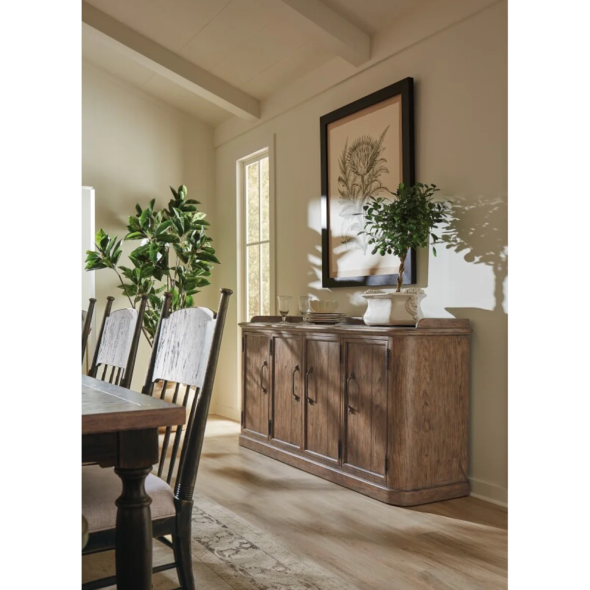Americana Four-Door Buffet Dining Storage Brown 11