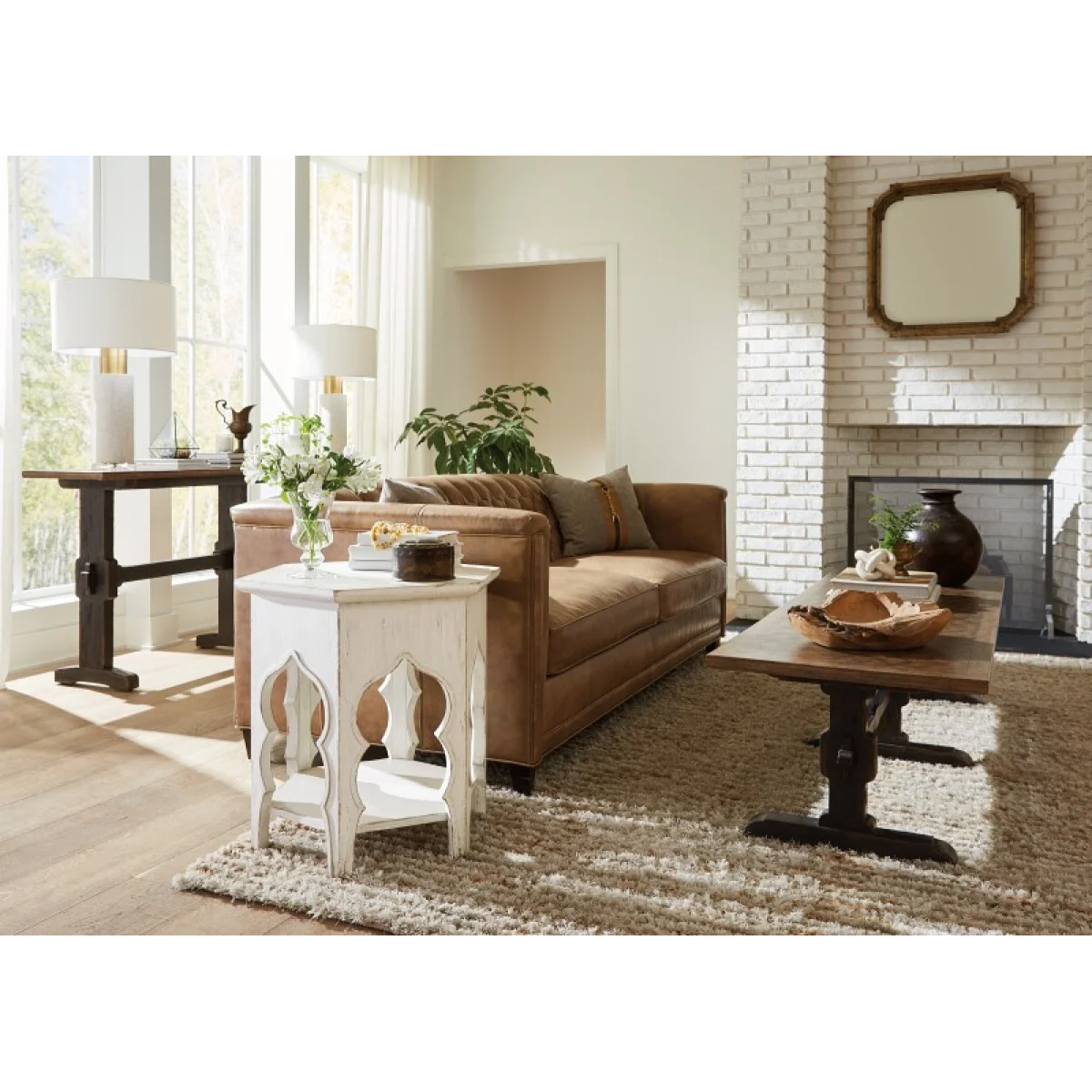 Americana Hexagon End Table End tables Cream 8