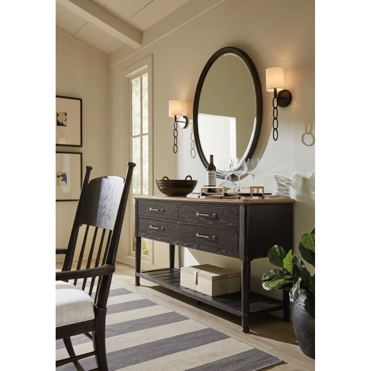 Americana Oval Mirror Bedroom Mirrors Blacks 6