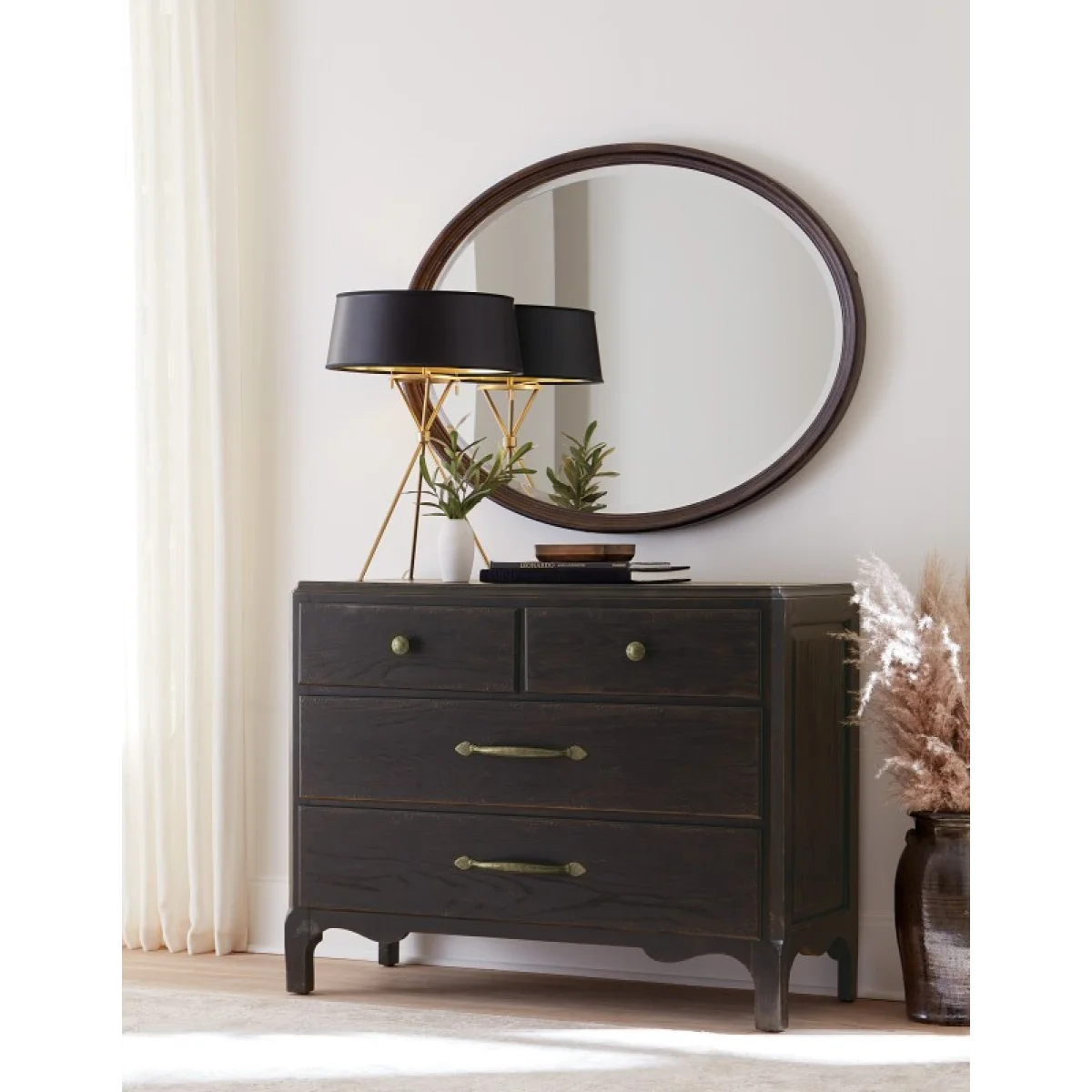 Americana Oval Mirror Bedroom Mirrors Blacks 8