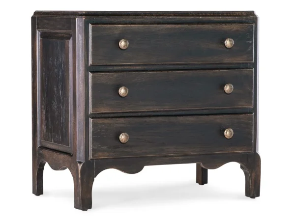 Americana Three-Drawer Nightstand Nightstands Blacks