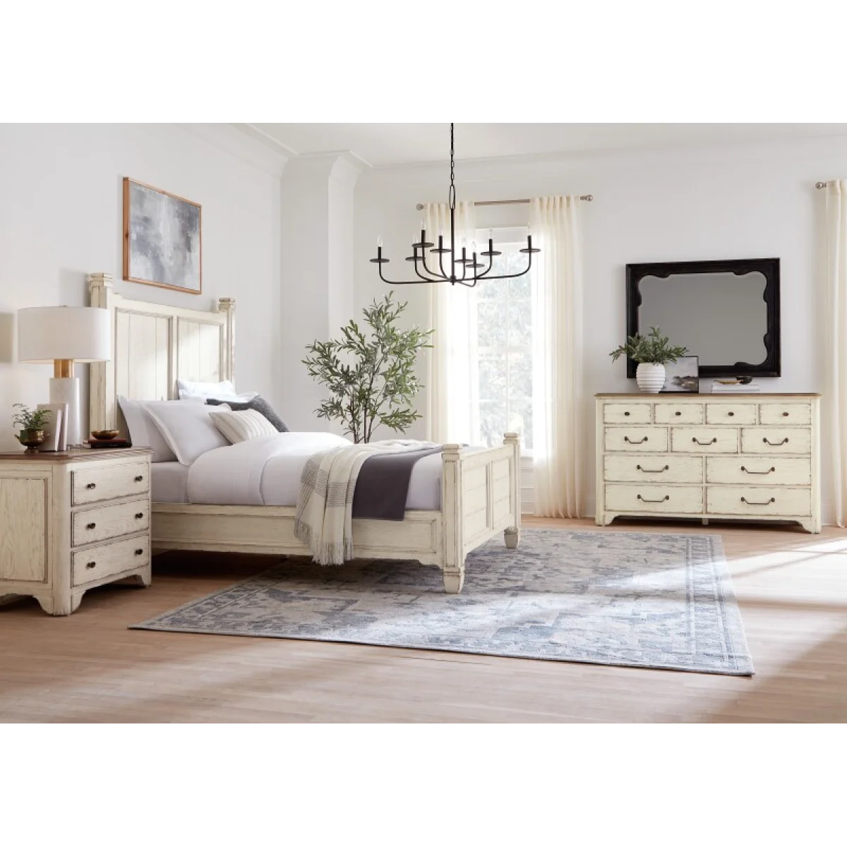 Americana Three-Drawer Nightstand Nightstands Cream 8