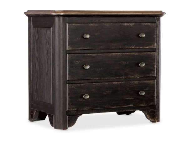 Americana Three-Drawer Nightstand Nightstands Blacks