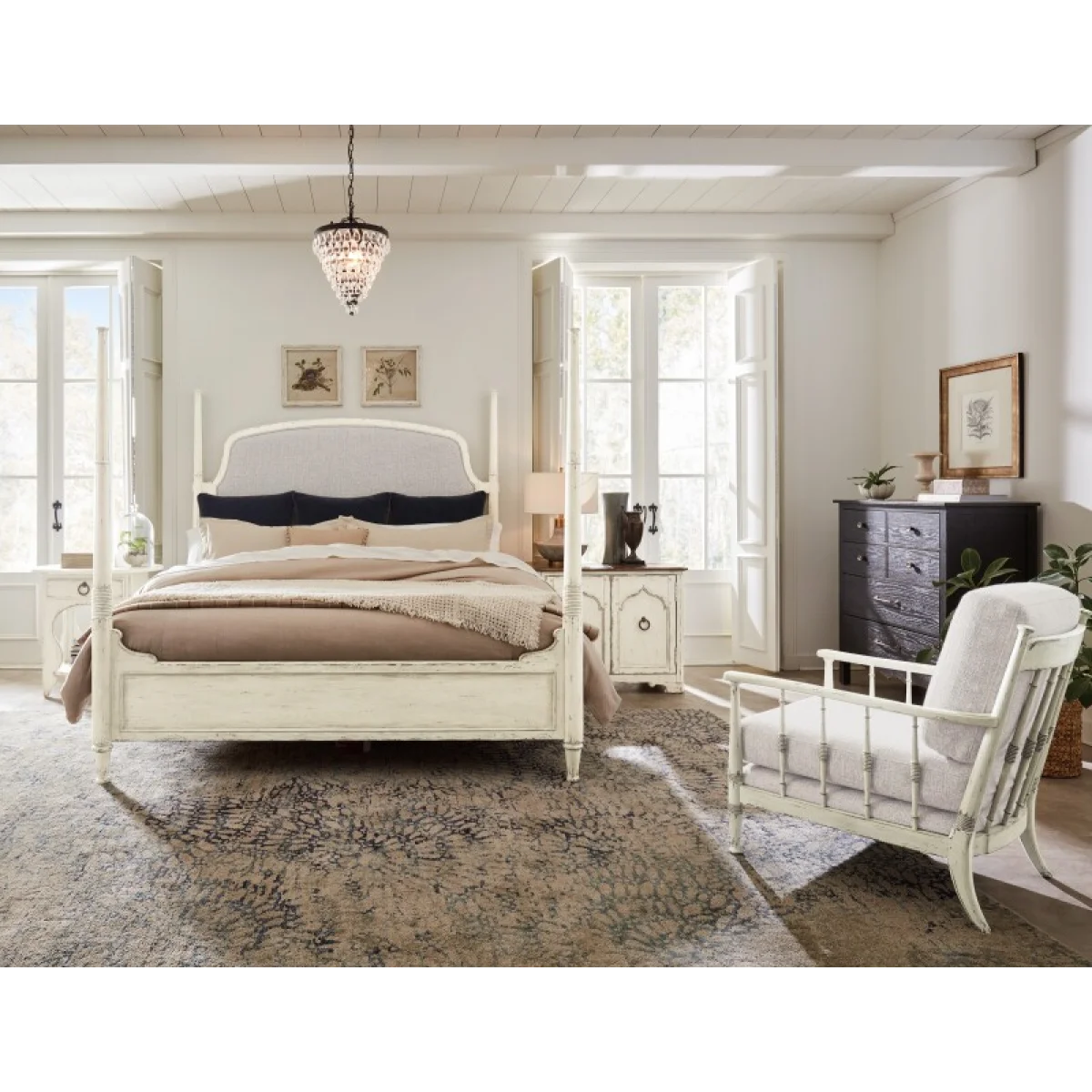 Americana One-Drawer Oval Nightstand Nightstands Cream 9
