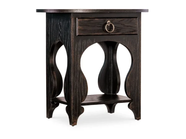 Americana One-Drawer Oval Nightstand Nightstands black