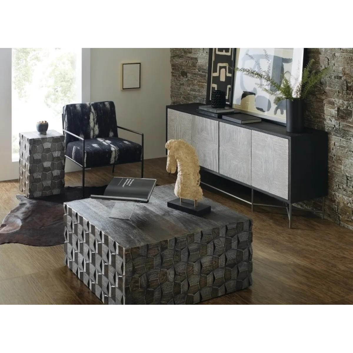 Commerce and Market Commerce & Market Chiseling Cocktail Table Cocktail & Coffee Tables black 8