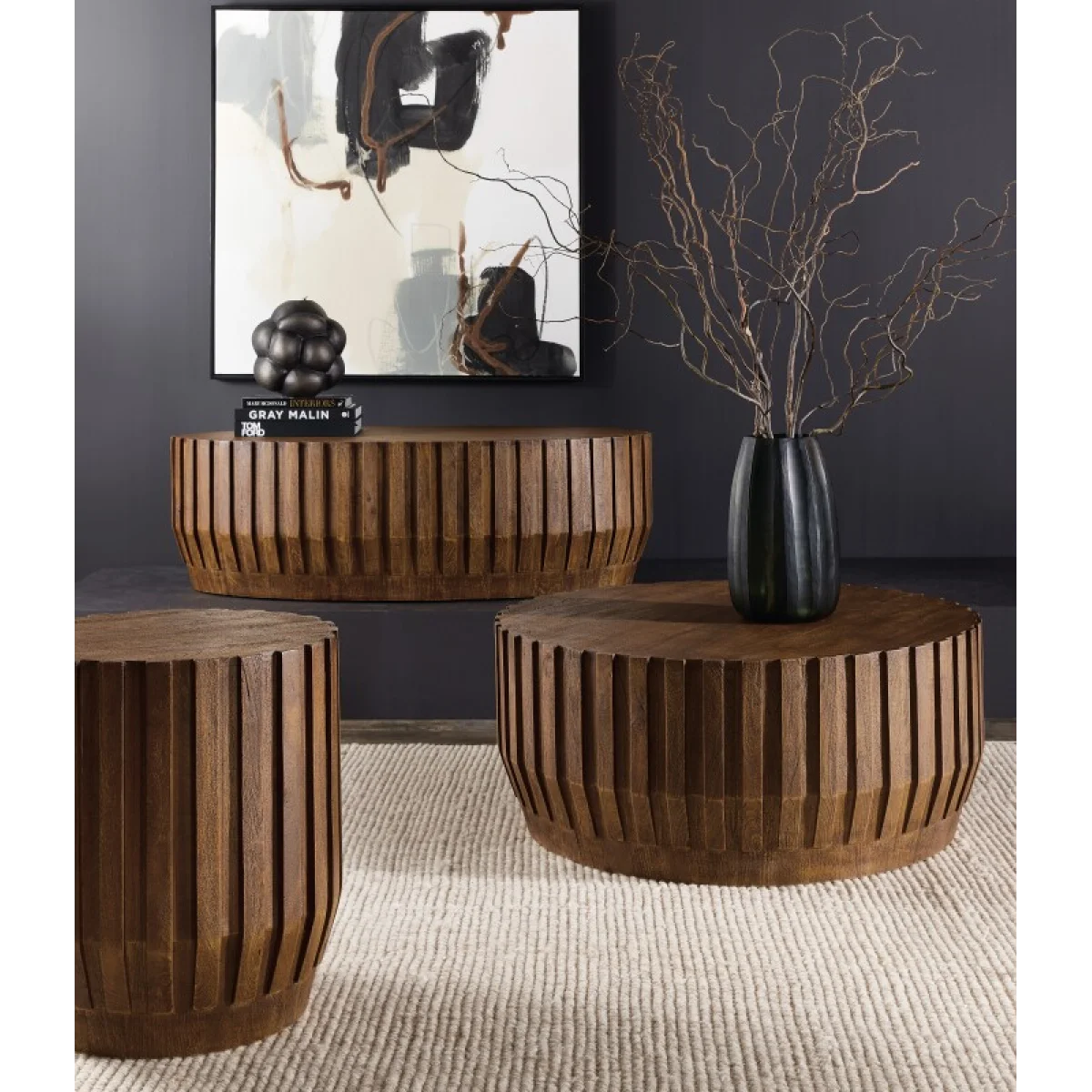 Commerce and Market Gears Oval Cocktail Table Cocktail & Coffee Tables Brown 8