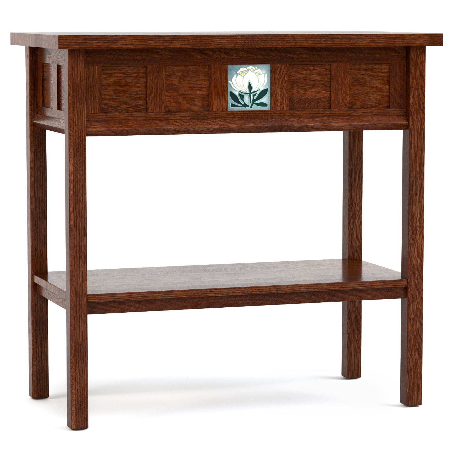 Floral Tile Console with Plaque