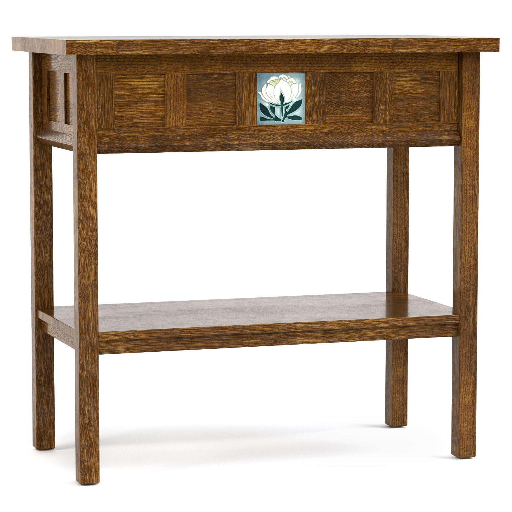 Floral Tile Console with Plaque