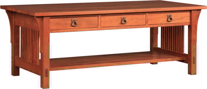 Three-Drawer Cocktail Table Cherry Three-Drawer Cocktail Table Cherry - Image 1