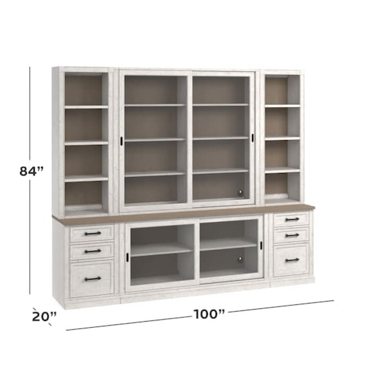 Bella 100″ Library Bookcase Bookcases Bassett Furniture 6