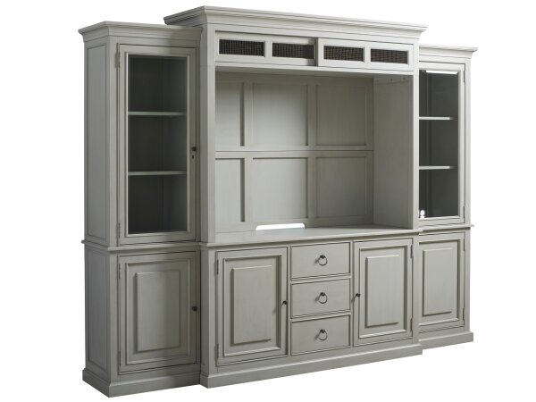 Summer Hill - French Gray Entertainment Console With Hutch - Image 2