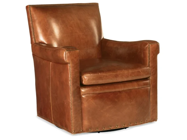 CC Jilian Swivel Club Chair Chairs Brown
