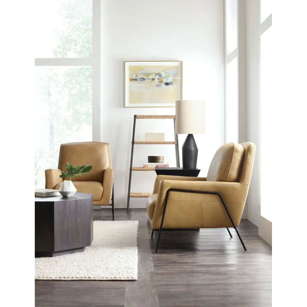 CC Amette Metal Frame Club Chair Chairs Brown 9