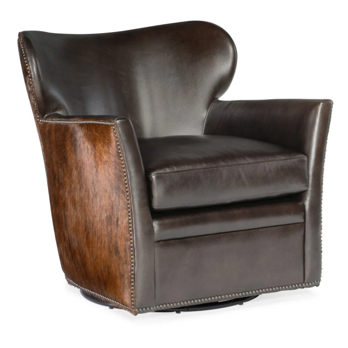 CC Kato Leather Swivel Chair with Dark HOH Chairs Brown 4
