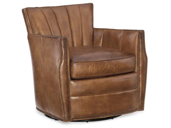 CC Carson Swivel Club Chair Chairs Brown