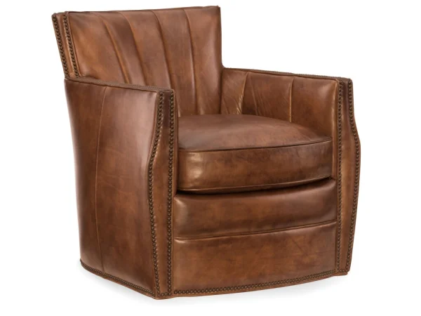 CC Carson Swivel Club Chair Chairs Brown